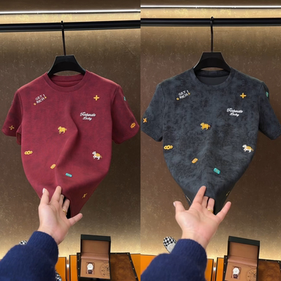 马年限定男士重磅轻奢短袖T恤