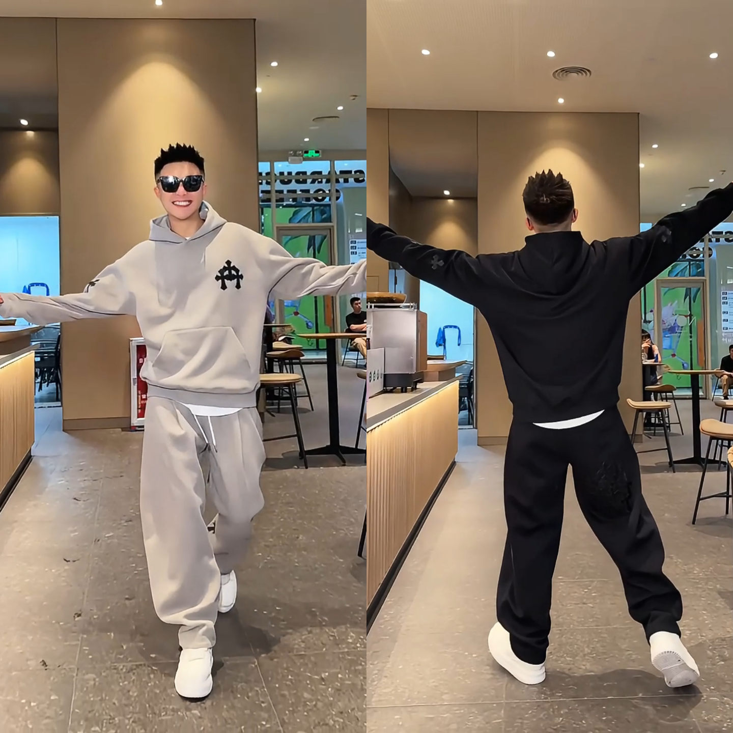秋季男士连帽卫衣休闲裤时尚套装