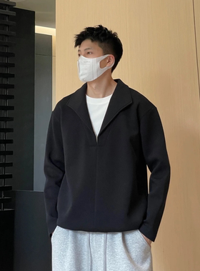 【入秋穿搭】高级感假两件设计简约休闲长袖秋季男女情侣套头卫衣