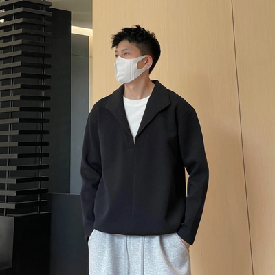 高级感假两件设计简约休闲卫衣