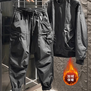 拉链加绒保暖百搭束脚裤 美式 多兜男士 潮牌秋季 裤 休闲裤 工装 潮 新款