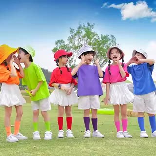 六一儿童短裤短裙白色演出服小学生表演服幼儿园糖果色合唱服夏季