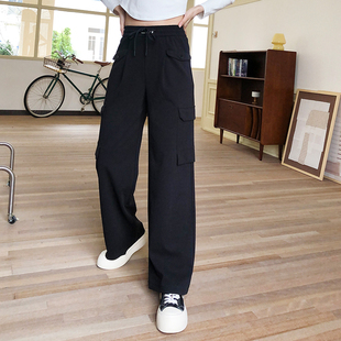 休闲百搭显瘦高腰阔腿裤 香依雅园 200斤胖MM大码 新款 6096 2024春季