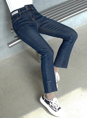 香依雅园 2025冬季新款200斤大码高腰通勤宽松牛仔小垮裤女69062