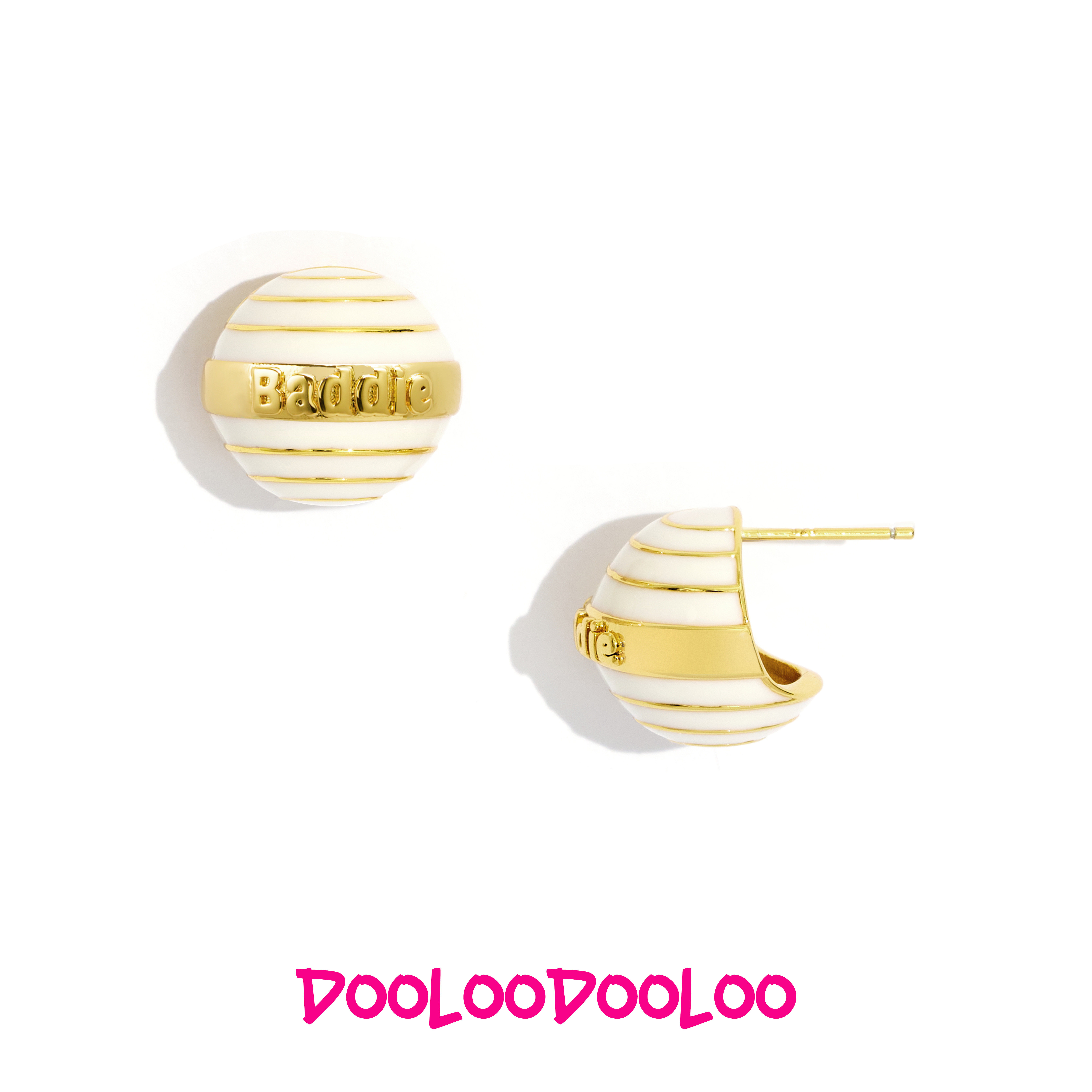 DooLooDooLoo白色棒棒糖耳钉