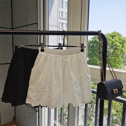 高腰夏季纯棉阔腿裤短裤薄