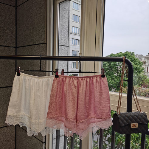 海岛丝蕾丝打底裤宽松大码三分裤居家防走光安全裤女生夏季薄款