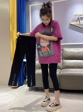 欧货后拉链纽扣黑色直筒烟管裤女2025年夏款高腰小个子八分休闲裤