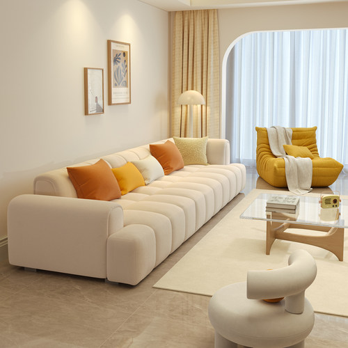 奶油风布艺猫爪布沙发