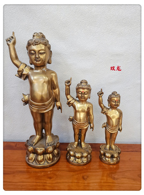 飞龙纯铜浴佛太子佛像摆件 释迦牟尼浴佛佛堂铜佛像 指天指地佛铜