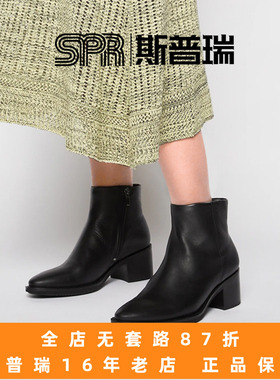 ECCO/爱步女鞋切尔西靴黑色通勤尖头显瘦短靴子 型塑212303