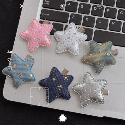 千禧风闪烁星星发卡小众设计