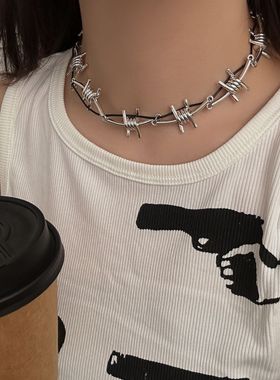 暗黑哥特铁丝颈链朋克金属个性