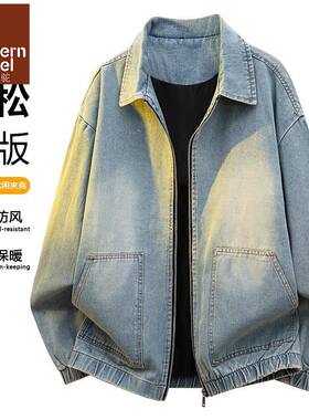 东方骆驼美式风牛仔外套男