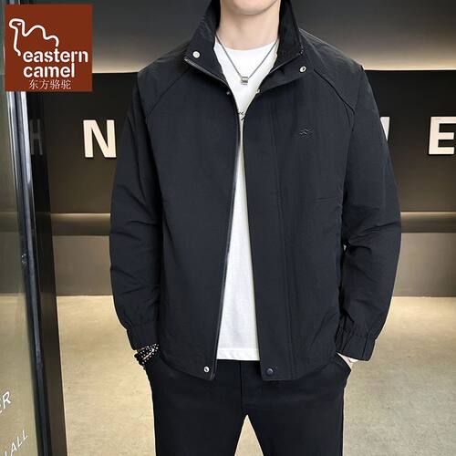 东方骆驼男士外套夹克立领