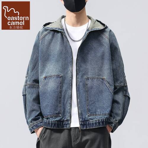 休闲连帽牛仔夹克男士潮流