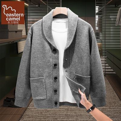 青果领毛衣外套男韩版宽松