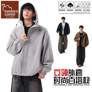 工装 潮休闲上衣青少年宽松男士 夹克 2026新款 东方骆驼冲锋衣男春季