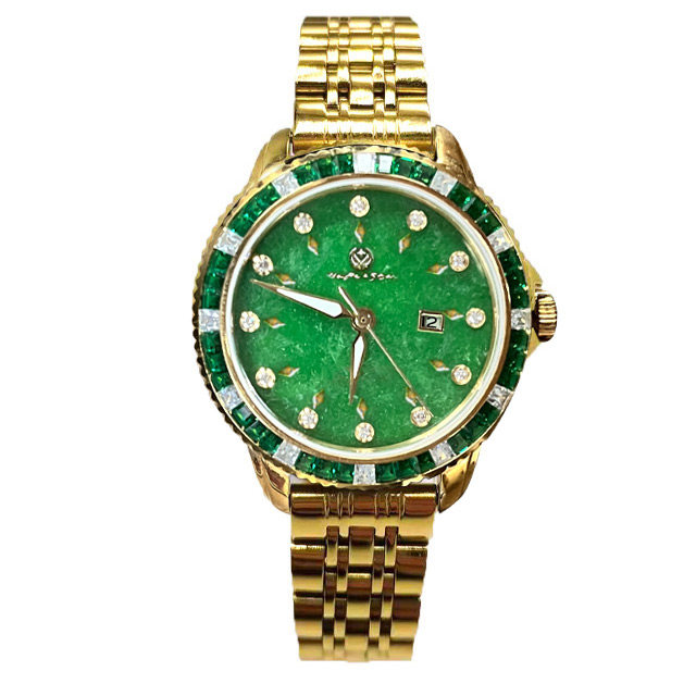 9029希望之星翡翠玉面绿钻机械表男女款