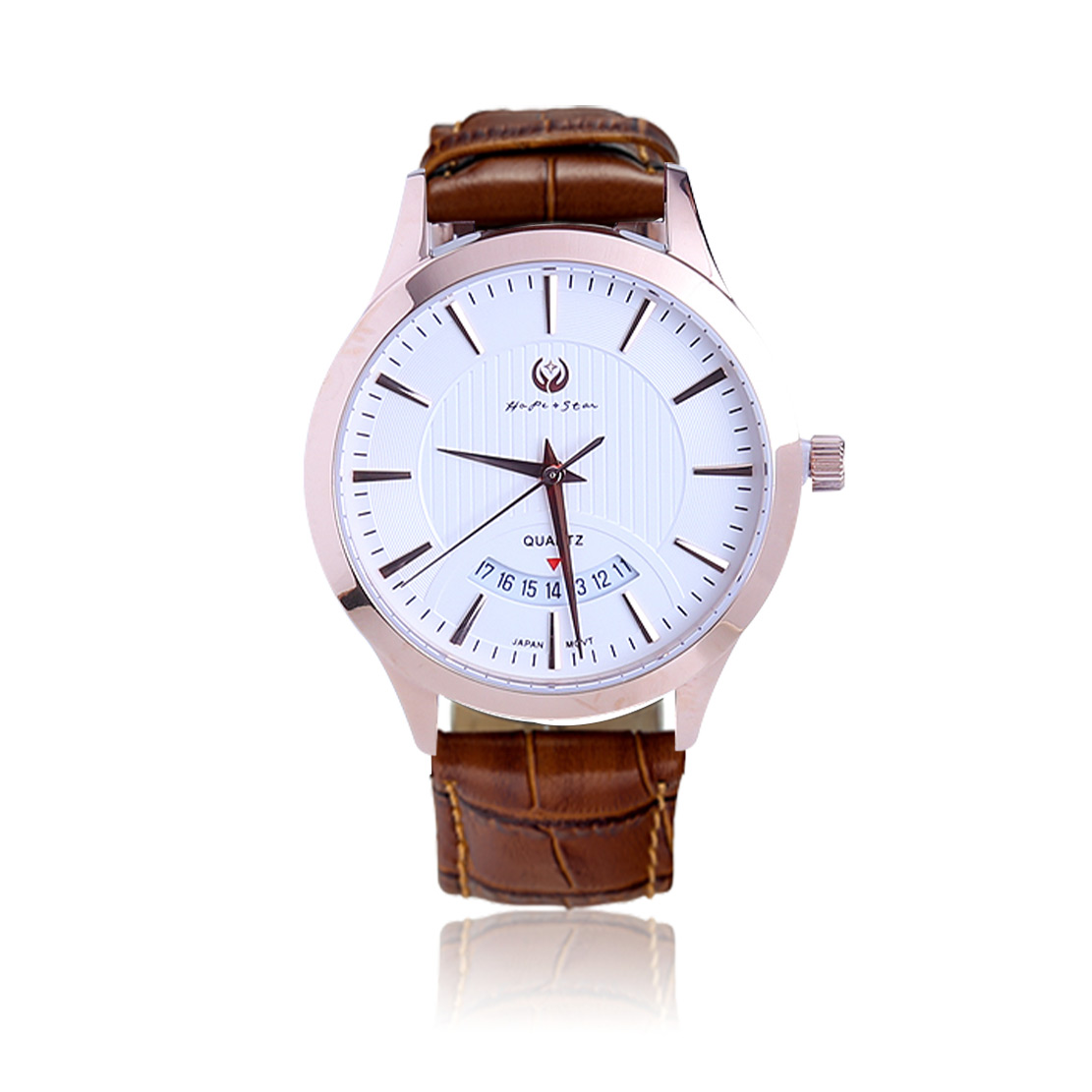 1019情侣表石英机芯真皮休闲希望之星男款女款日历防水手表