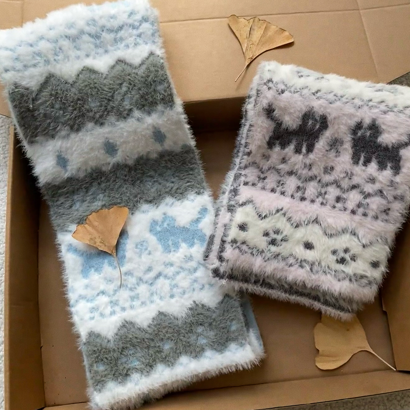 韩系塞尔岛风保暖毛绒绒围巾围脖