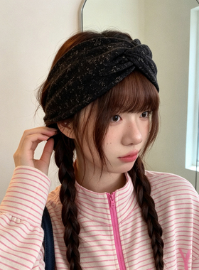 韩系少女交叉发带甜美碎花头饰