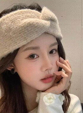 韩系宽边纯色发带秋冬保暖发箍女