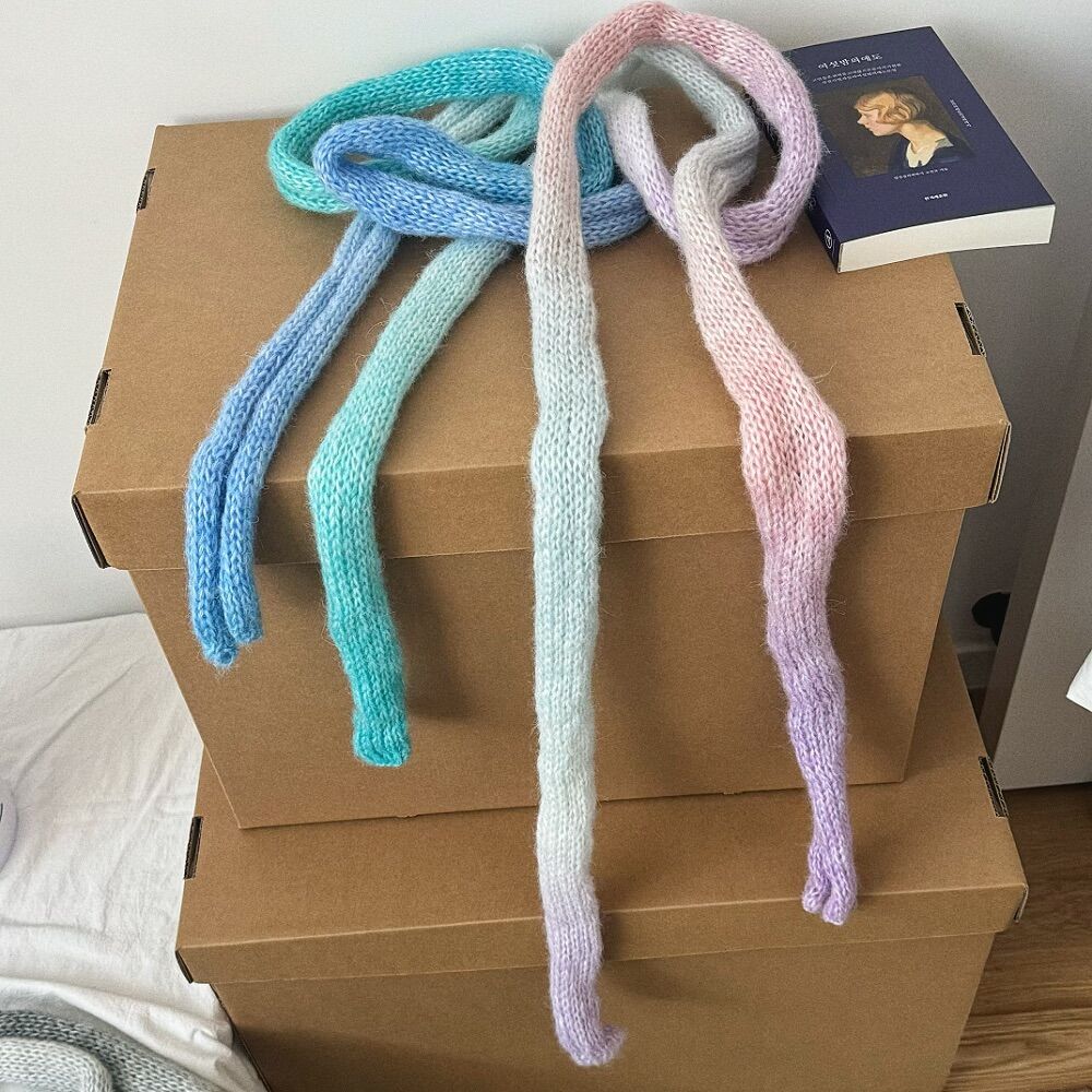 y2k辣妹凹造型装饰细围巾小长巾