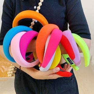 泫雅风春夏款欧美纯色柠檬黄色发箍海绵加厚造型宽边发卡韩国头饰