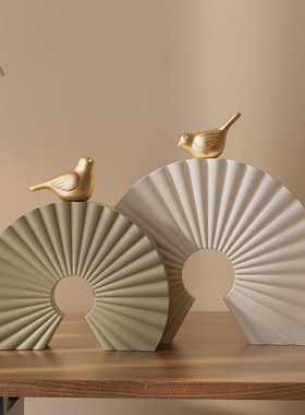 高级感设计师艺术摆件姹寂风客厅玄关电视柜摆设轻奢高档软装装饰