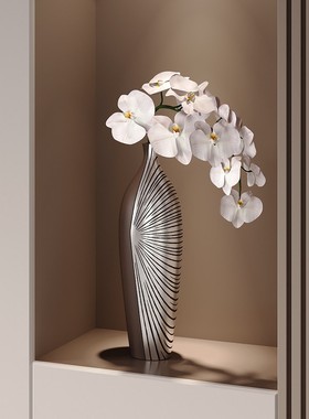 入户玄关装饰摆件电视柜壁龛高带绿植花瓶客厅家居装饰轻奢高级感