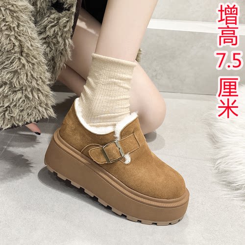 勃肯鞋女保暖乐福鞋一脚蹬百搭34