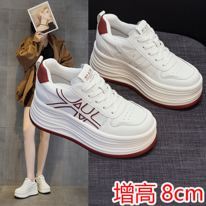 小码女鞋33小个子加绒白鞋8厘米