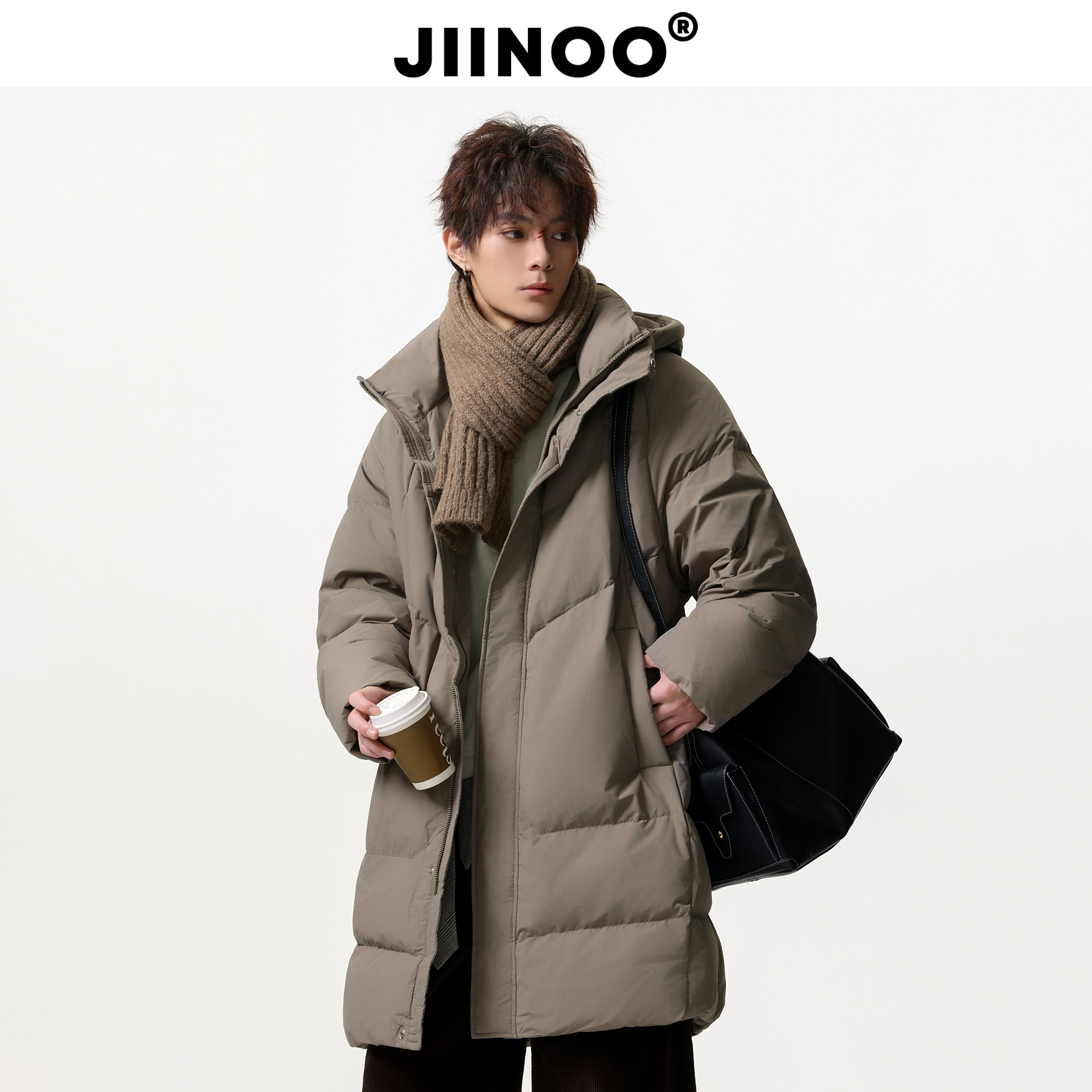 JIINOO长款羽绒服男士冬季