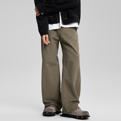 JIINOO美式复古高街牛仔裤