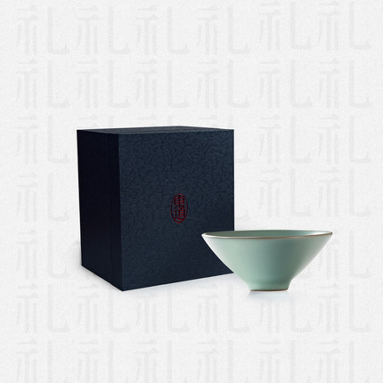 东道汝窑陶瓷精品礼盒装功夫茶杯