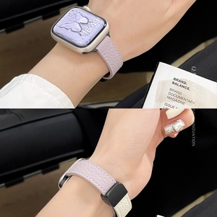 女红米654 gt2手表IQOO表带皮质细款 荔枝纹磁吸扣适用VIVO watch