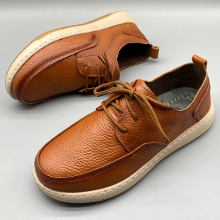 头层牛皮舒适型轻便款 子软底透气防滑真皮爸爸休闲商务通勤风 男鞋