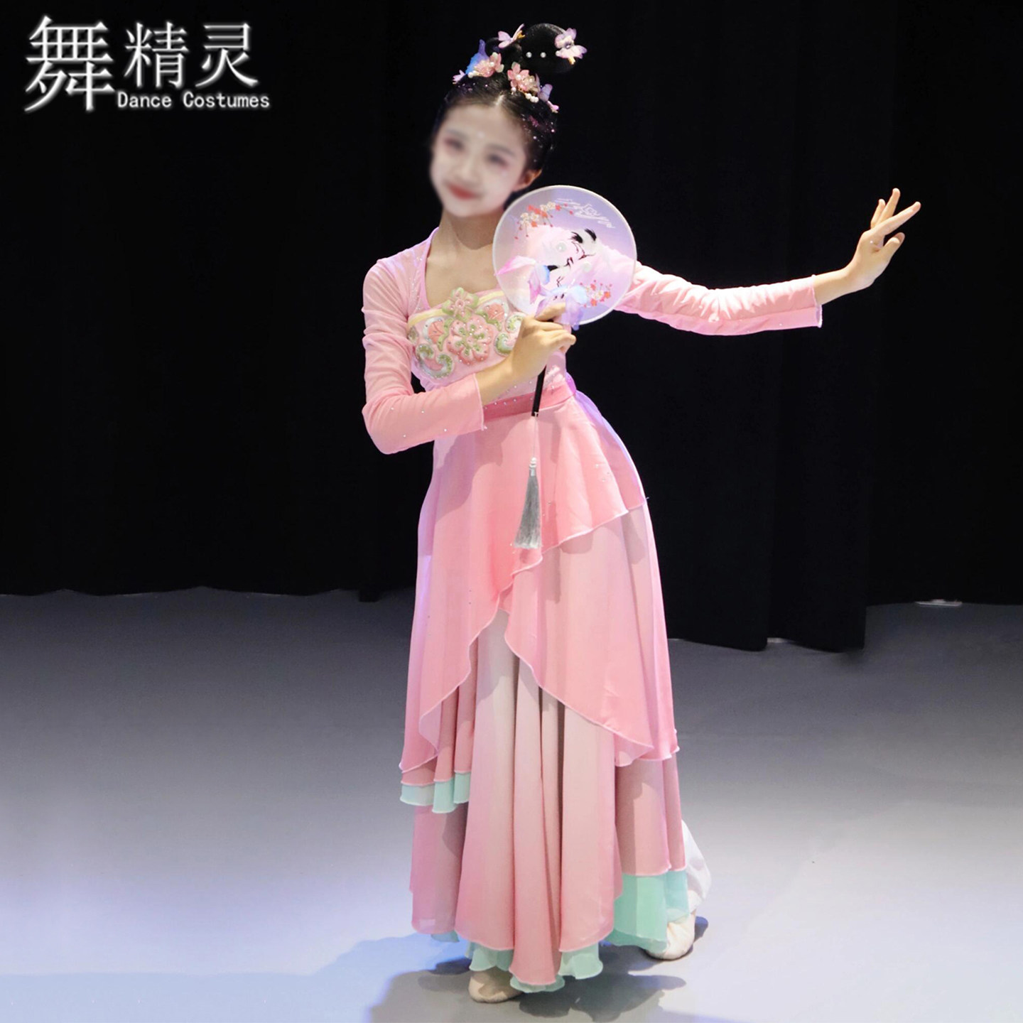 少儿古典舞和风蝶语舞蹈服扇子舞