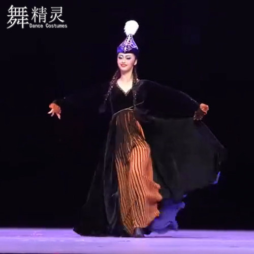 哈萨克族舞蹈服蒙古舞黑走马艺考