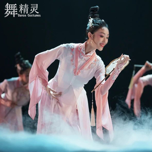 荷花奖古典舞连衣裙大裙摆群舞演出服能不忆江南舞蹈服艺考剧目服