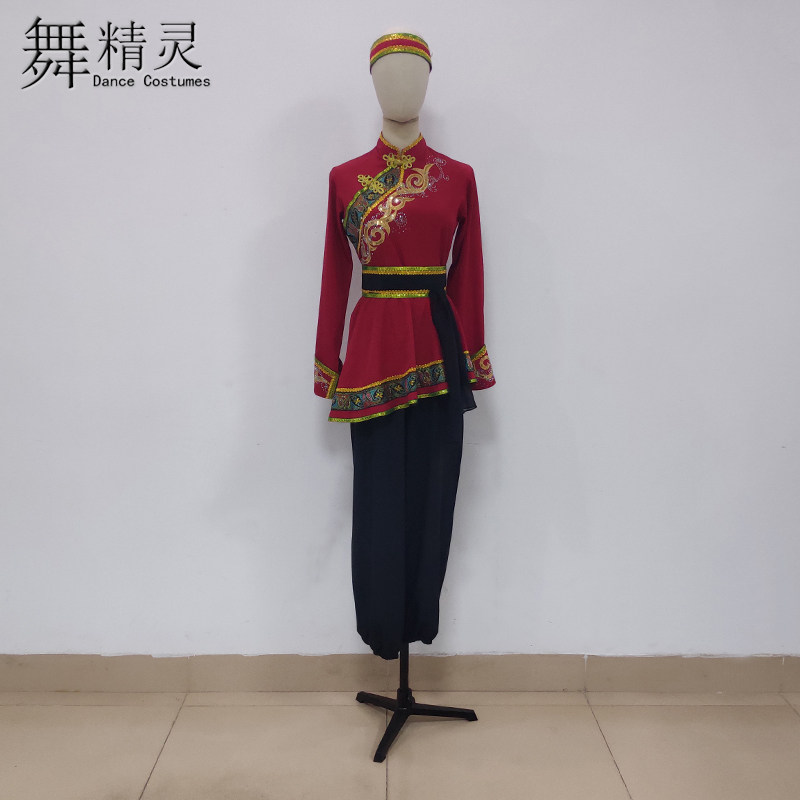筷子舞蒙古舞演出服短裙练功艺考