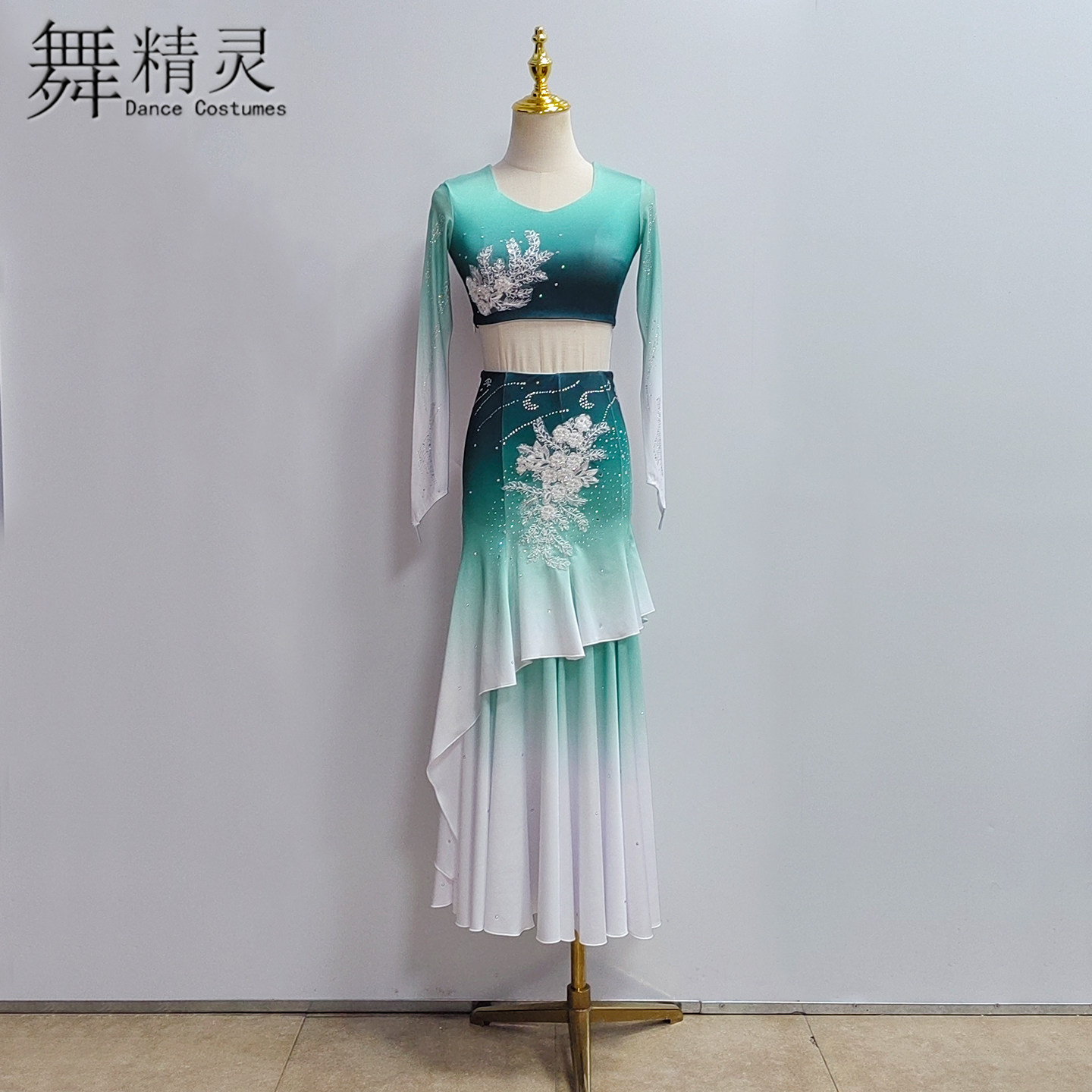 傣族艺考舞蹈服包臀鱼尾裙孔雀舞