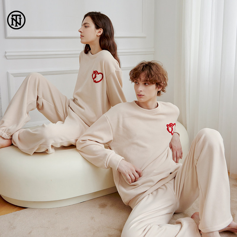 NoirTease奈黎诗秋冬男女加绒加厚情侣睡衣长袖保暖家居服两件套,女士内衣/男士内衣/家居服,睡衣/家居服套装,淘宝优惠券,粉丝福利购,淘宝优惠卷