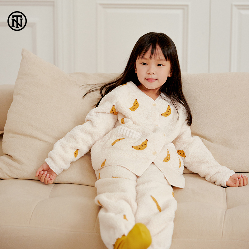 noirtease奈黎诗秋冬儿童v领睡衣