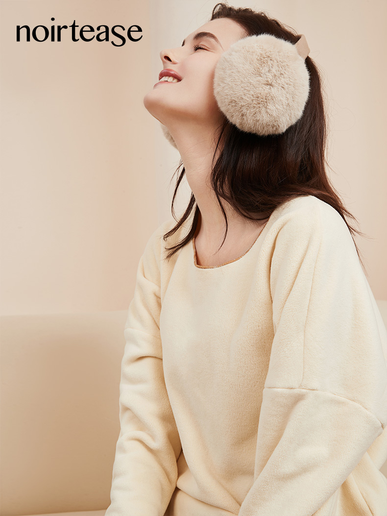 秋冬加厚保暖睡衣女士摇粒绒