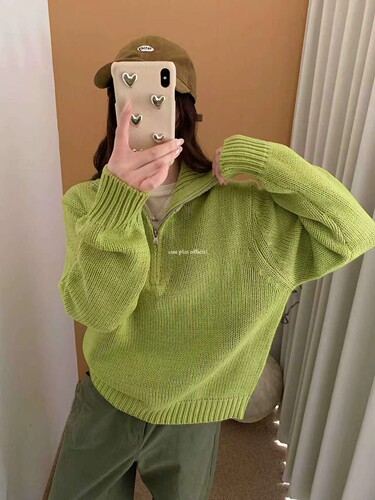 2026春季新款韩版宽松显瘦百搭纯色针织开衫毛衣外套女