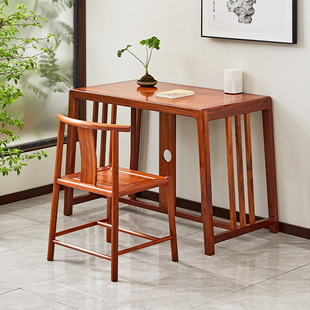 刺猬紫檀书桌家用新中式实木办公桌花梨木学习桌红木电脑桌写字台