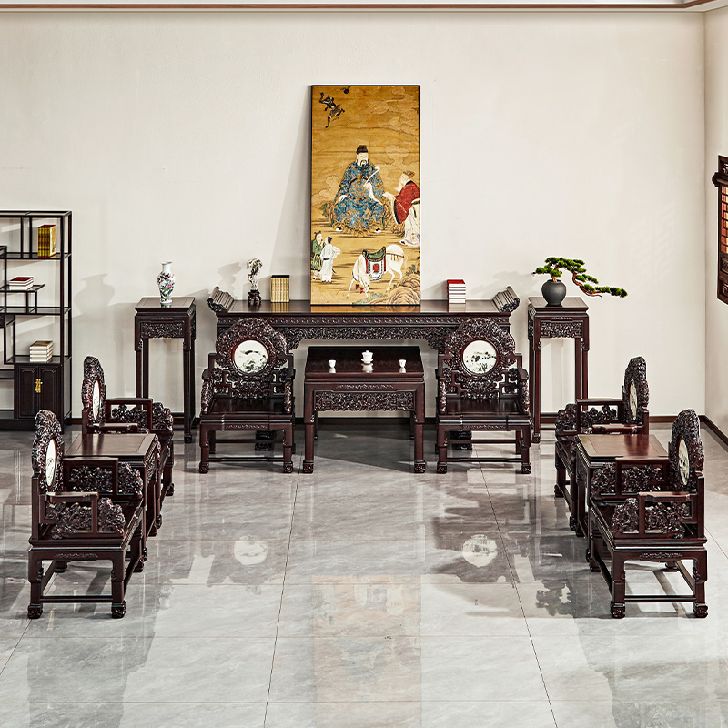 血檀中式明清古典中堂十二件套