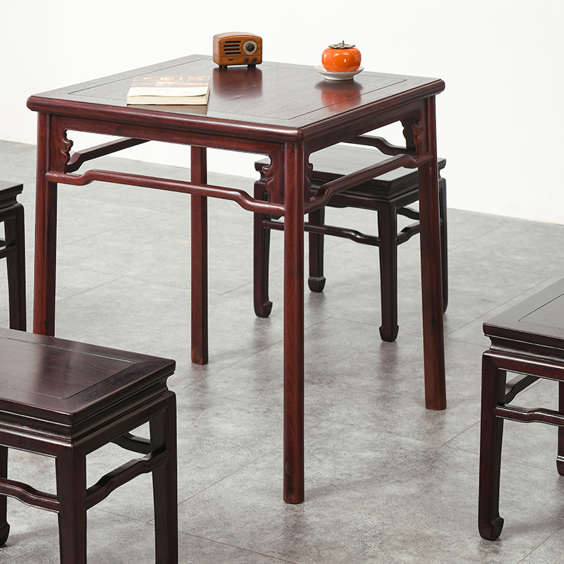 赞比亚血檀中式正方形阳台小书桌